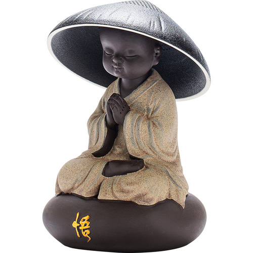 Creative dual-purpose little monk purple sand tea pet ornaments personalized tea set tea filter boutique tea table tea play tea ceremony accessories
