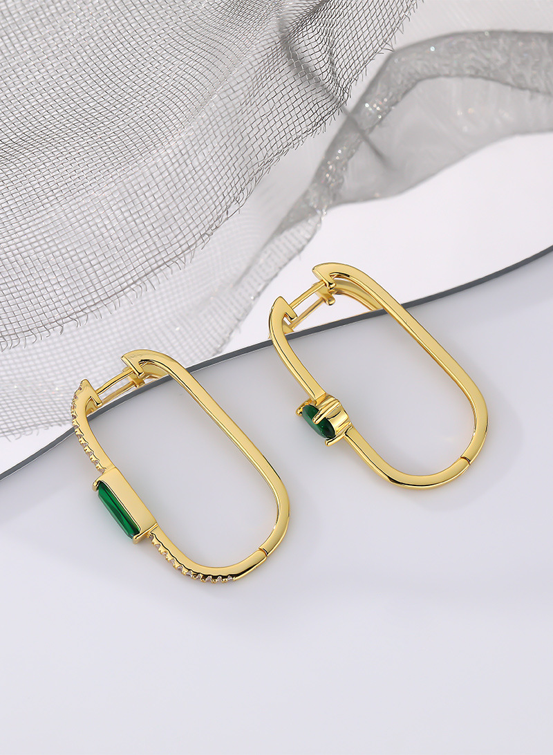 Fashion Geometric Copper Plating Zircon Earrings 1 Pair