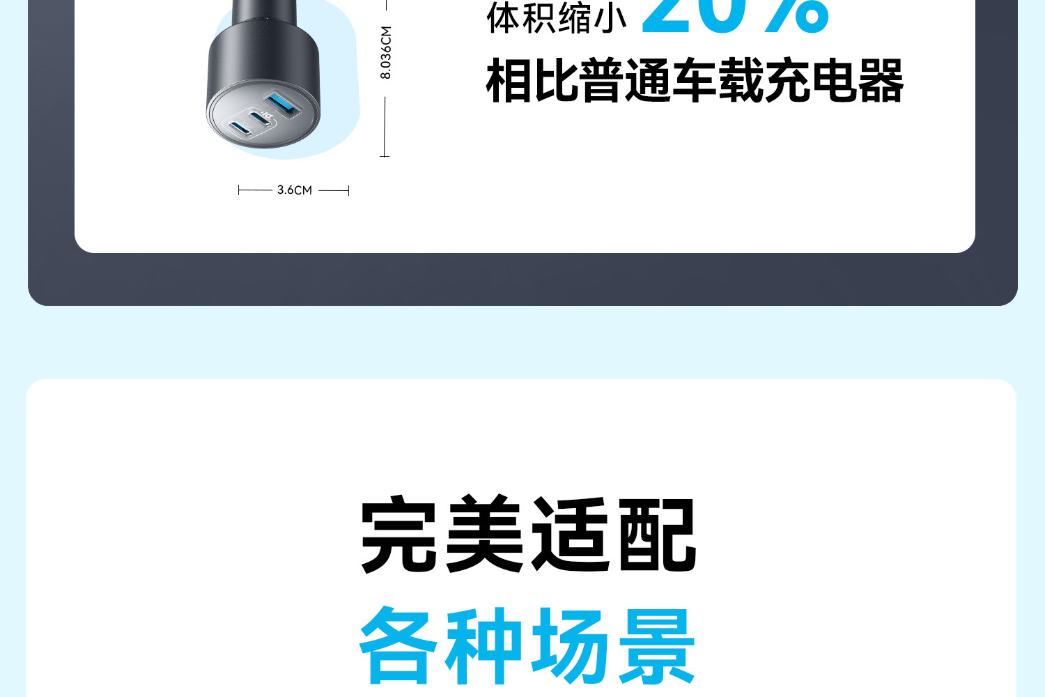 Anker Car Charger High-Wattage Three-Port Car Charger A2737/A2736/A2741