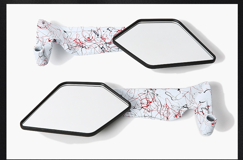 Cross-Border Motorcycle Rearview Mirror, Street Bike, Sports Car Modification, Fixed Wing Reflector, Aluminum Alloy Artistic Pattern Reversing Mirror