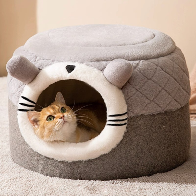 秋冬季树洞猫窝封闭式加厚保暖猫屋中小型狗窝跨境万圣搞怪宠物窝|undefined
