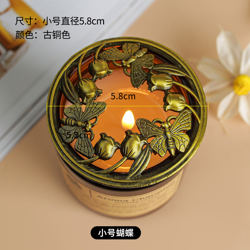 Aleación de velas de aromaterapia hueca cubierta inteligente de recolección de calor anti-pared aromaterapia cubierta a prueba de polvo cubierta de la vela accesorios al por mayor