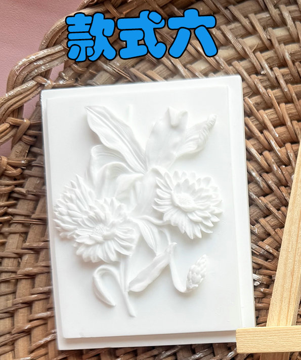 Adorno de Yeso en Relieve Floral DIY para Pintar y Decoración
