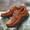 Men's summer breathable casual footwear for leather shoes, cowhide, plus size