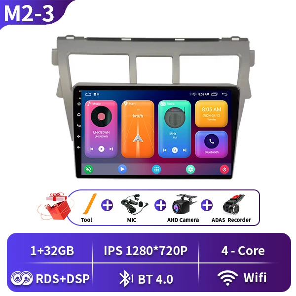 Подходит для моделей Toyota Vios 07-12, Toyota Vios, Carplay