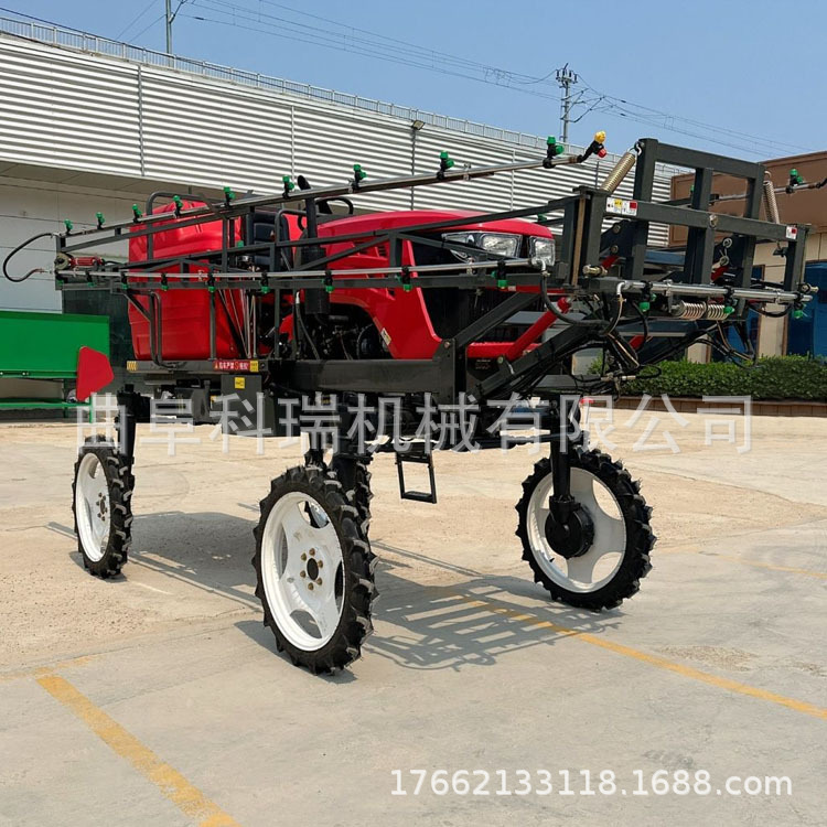 Four-Wheel Pesticide Sprayer for Sale, Kerui Atomization for Even Spraying, Self-Propelled Multi-Nozzle Boom Sprayer
