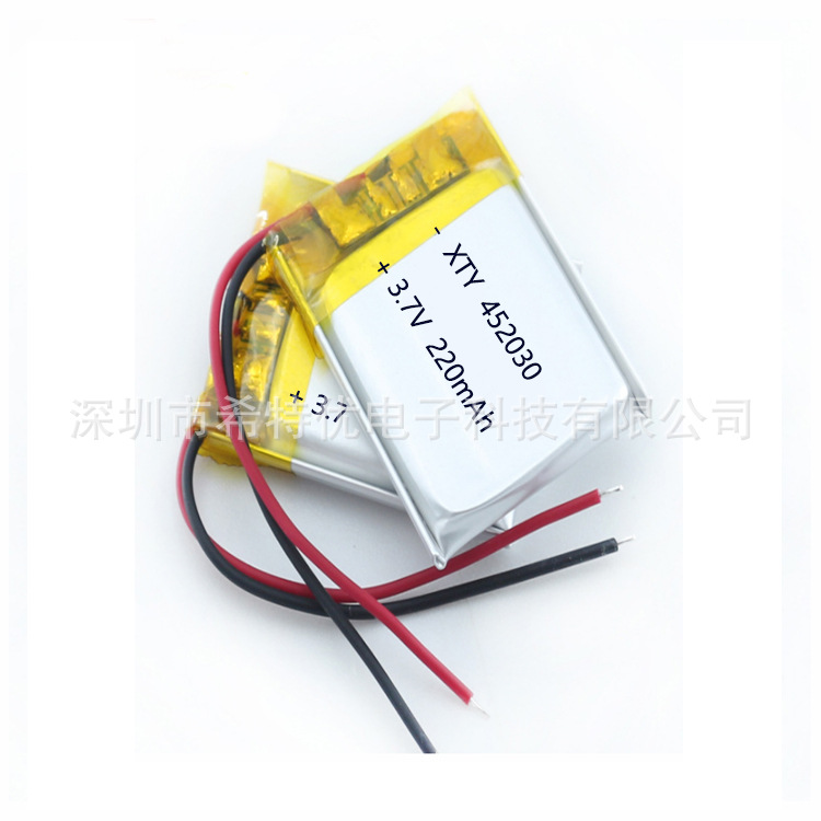 电芯厂452030-220mAh蓝牙耳机键盘鼠标音响电子秤聚合物锂电池