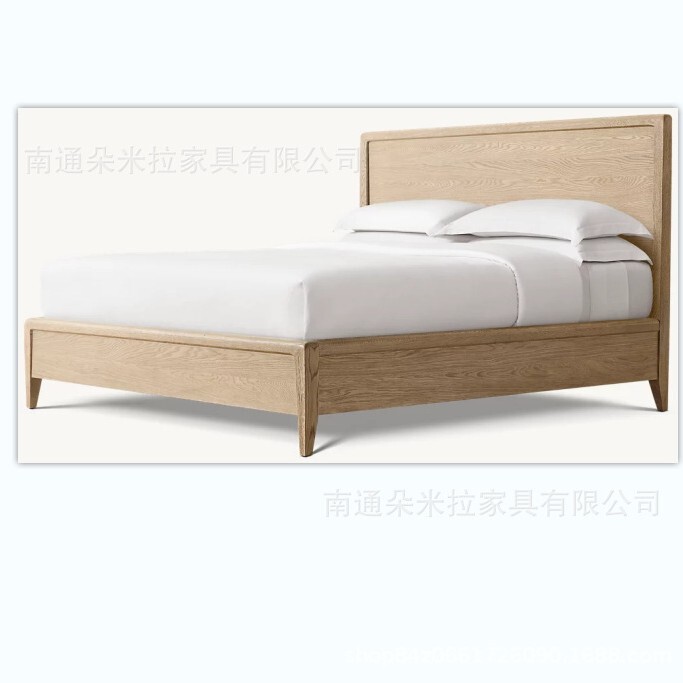 Rh American Solid Wood Classy Luxury House Room Bedroom Solid Wood Bed Queen Bed