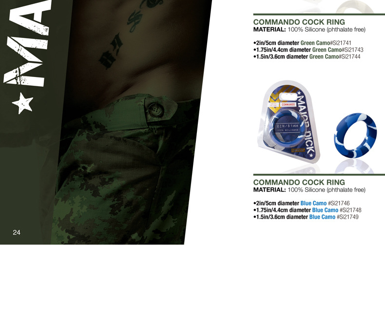 Camouflage Silicone Locking Cock Ring, 50mm Manual Delay Ring for Men — detail image 3