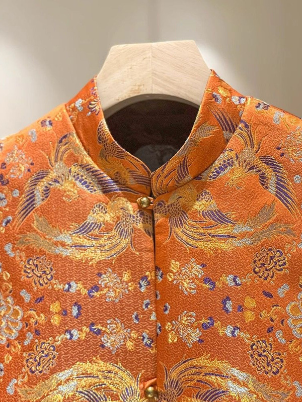 鳳凰の刺繍は肉を遮ります。中国風の新しい中国式の馬甲の女性2025春の新型のハイエンドの国風の両面は馬の挟みを着ます。|undefined