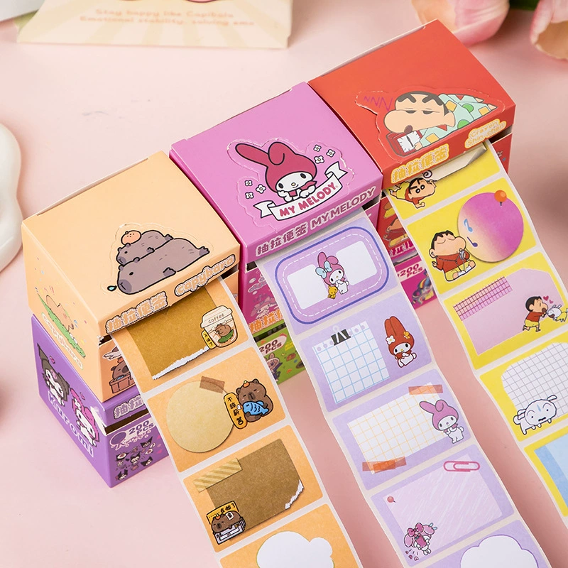 Cartoon detachable high quality note for elementary school students, cute sticker