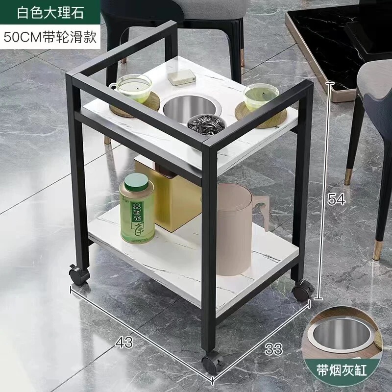 木制款麻将馆茶杯架客厅麻将桌可移动小茶几卧室落地正方形置物架|undefined