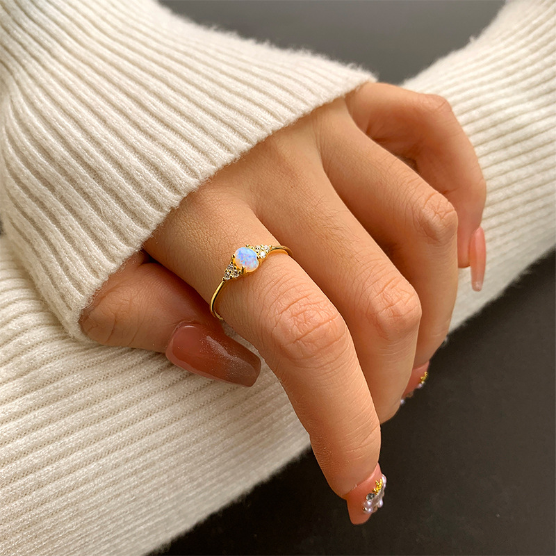 Geometric, Knot Pattern Women's Gender 1 Piece 925 Sterling Silver Opal Geometric Knot Opal Rings