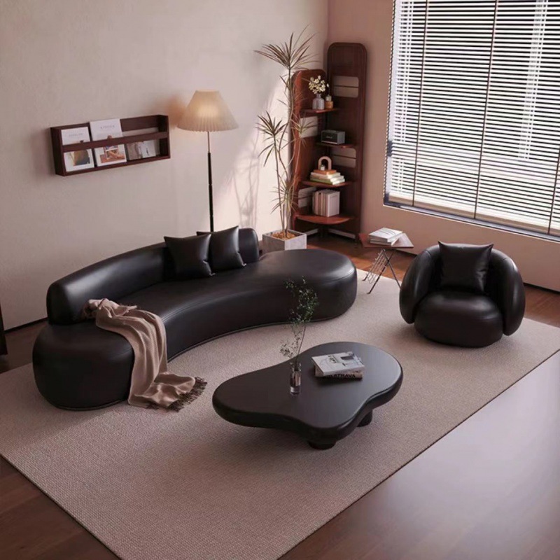 Curved Sofa for Small Living Rooms, Sales Offices, Beauty Salons, Clothing Stores, Rest Areas, Reception Areas, Tech Fabric