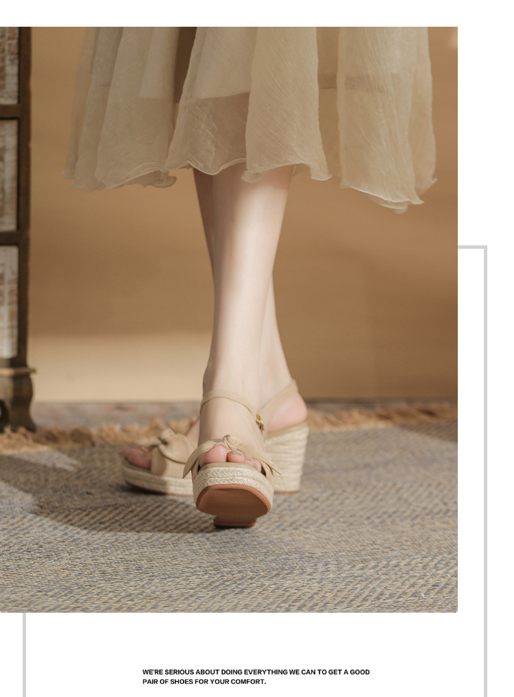 Sandal cao gót nữ hở mũi đế xuồng đan thừng gót 9 cm — Xanh lá cây nhạtcolor chi tiết 11