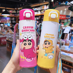 蠟筆小新兒童保溫杯女孩316不鏽鋼吸管水杯小學生上學直飲水壺