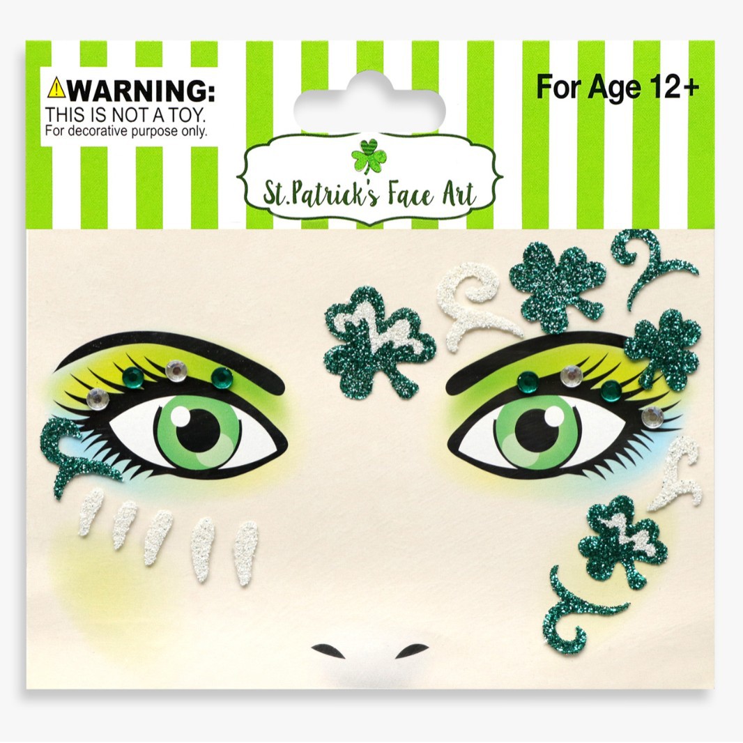 祝日のパーティーの舞台の化粧は顔を貼って化粧のシールを貼ります。