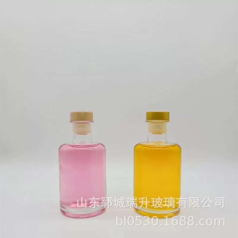 晶白料220ml圆柱透明玻璃酒瓶 250ml伏特加龙舌兰酒瓶 厚底白酒瓶