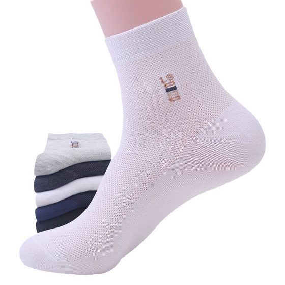 Socks Men's Mid-tube Anti-odor Sweat Summer Thin Breathable Mesh Four Seasons Casual Men's Socks Men's Sports Socks Stockings