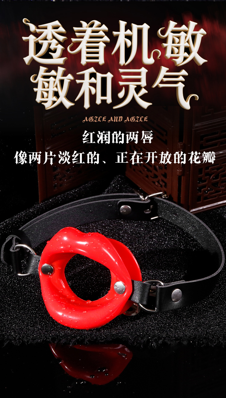 Metal and Faux Leather Mouth Gag with Nipple Clamps Bondage Accessory Set — detail image 23