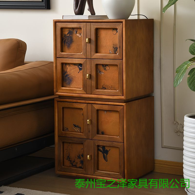 Medieval Style Fragrant Cloud Gauze Cupboard Module Combination Cabinet Solid Wood Retro Carmen Cabinet New Chinese Style Tv Cabinet Bedside Table