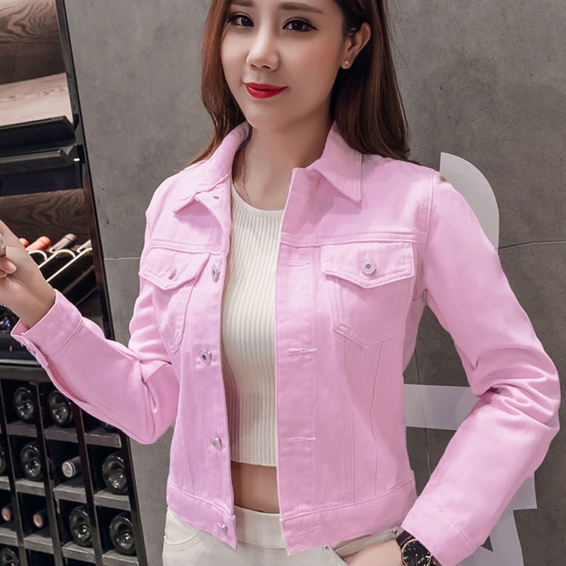 White Denim Coat Women's Spring New Arrival Short Loose Slim-fit Korean Style Slim-fit Jacket Top Long-sleeved Small Coat
