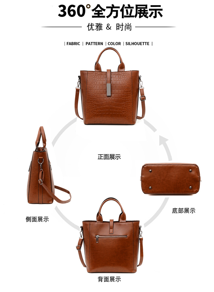 Fashion Embossing Large-capacity Shoulder Messenger Bag Wholesale display picture 29