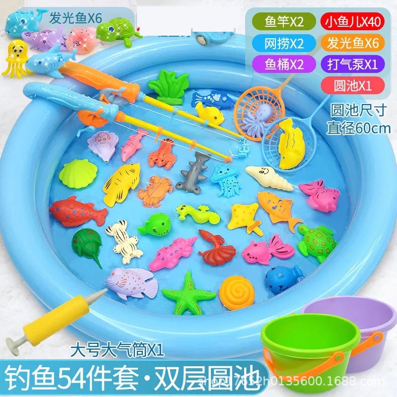 이중 원형 풀 40개 물고기 6개 발광 물고기 2개 바다 막대 2개 그물 2개 물통 1개 펌프