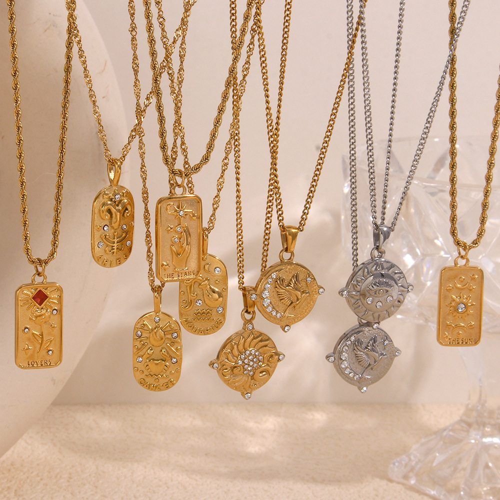1 Piece Quantity Holiday, Banquet, Daily Occasion 304 Stainless Steel Material Wholesale Jewelry Casual Elegant Lady Geometric 304 Stainless Steel Dw0271 Scorpio Bottle Plating Pendant Necklace Cable Chain