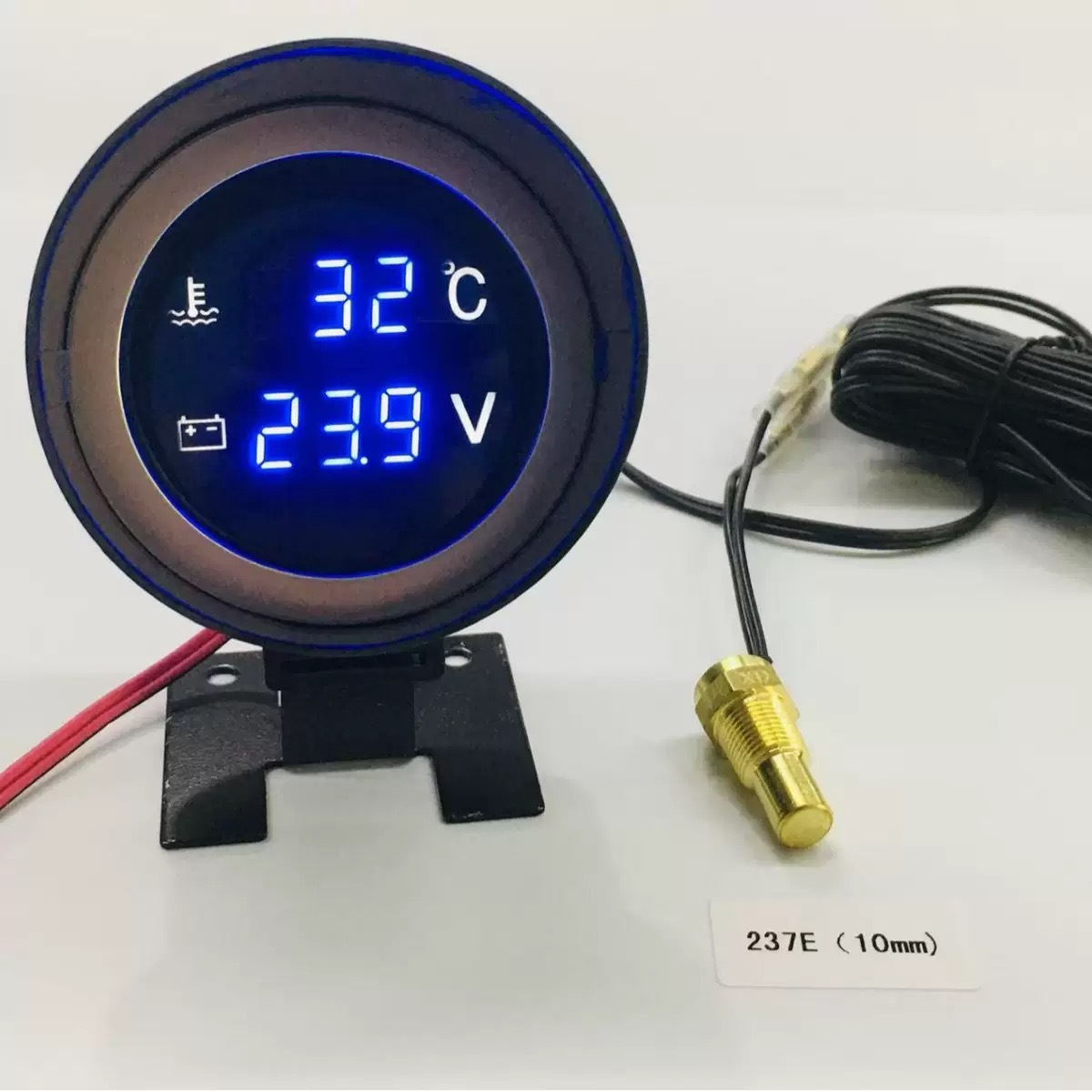 Cross-Border Cannon-Style Digital Display Water Temperature and Voltage Meter 12V/24V Universal for Car and Truck Modification, Water Temperature Gauge for Agricultural Machinery