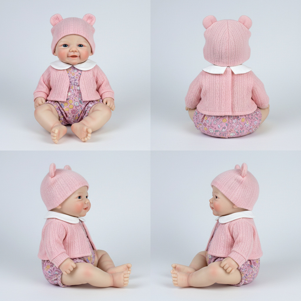 12 pulgadas Q bullet cardigan rosa sólido pequeño abrigo simulación muñeca de juguete para niños Navidad sólida silicona