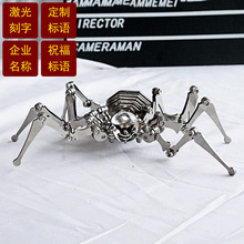 创意金属工艺品手脚可动调节朋克蜘蛛模型带时钟SMG朋克蜘蛛时钟