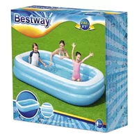 Bestway54006 двухкольцевой прямоугольный бассейн Прямоугольный синий и белый семейный надувной бассейн утолщенный детский бассейн