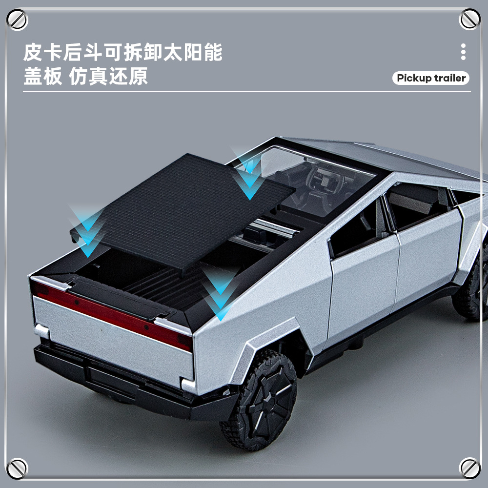 Transfronterizo 1:32 TES pickup remolque aleación modelo Tire hacia atrás el sonido y la luz puerta se puede abrir modelo de juguete adornos