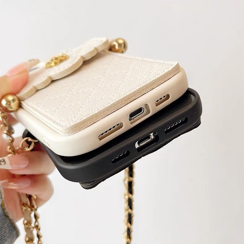Camellia Card Holder Phone Case For Iphone 15 Pro Max And 14_voghion.com