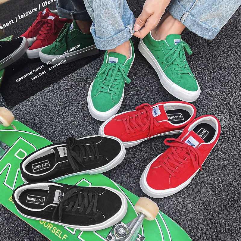 Новые мужские кроссовки в парном стиле Весна 2024: износостойкие замшевые кеды для скейтбординга, повседневные низкие кеды из канваса