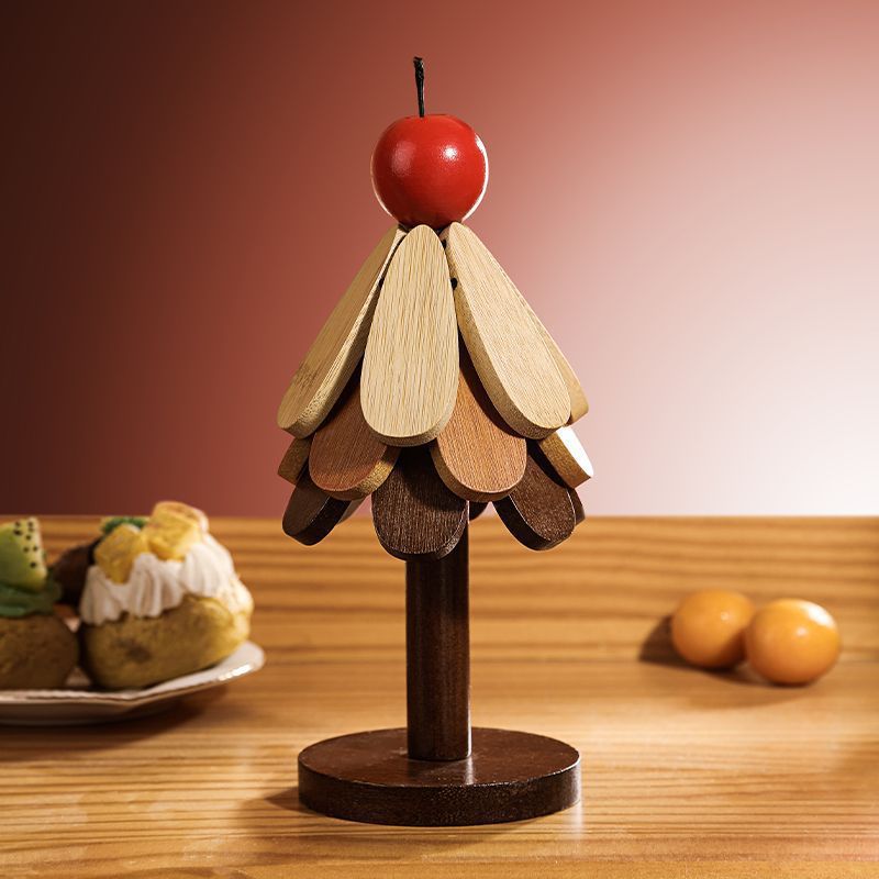 Madera sólida creativa un árbol almohadilla aislante térmico resistente a altas temperaturas alta sensación casera a prueba de quemaduras almohadilla de mortero almohadilla de platos almohadilla de platos