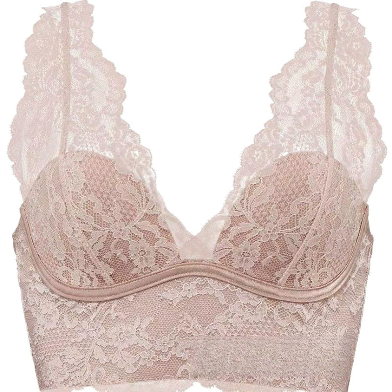 Lace thin wireless bra, beautiful back, french style