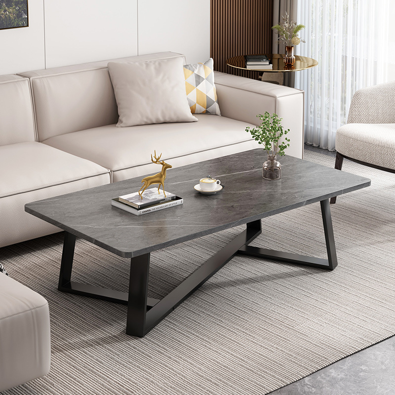 Mesa de té de roca al por mayor sala de estar doméstica nueva mesa pequeña simple de estilo italiano mesa de té de oficina de lujo