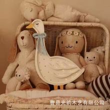 高品质可爱风格大鹅造型手工发光二极管木制夜灯儿童木制工艺品