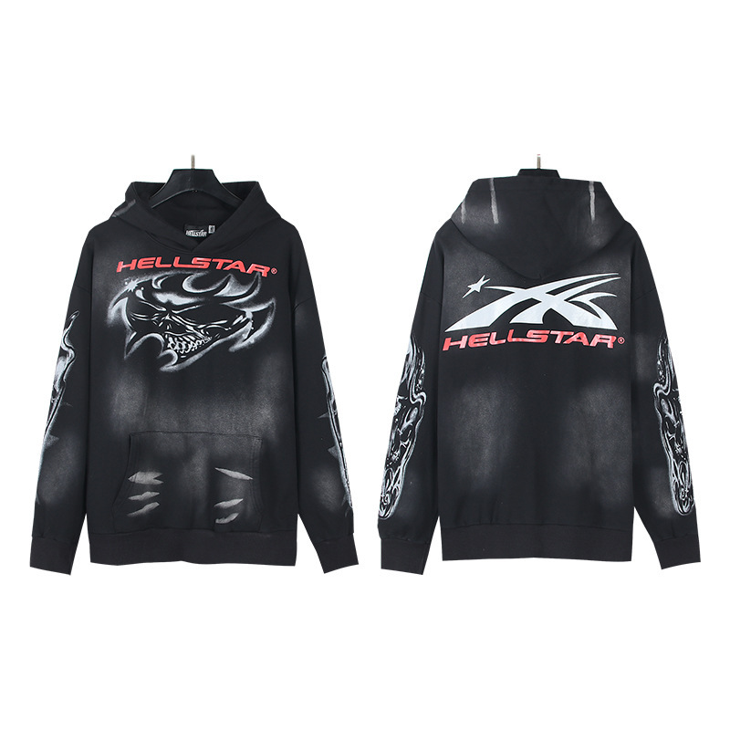 25ss 高品質ヘルスター美しいトレンディなハイストリートウォッシュ加工ルーズパーカー、スウェットシャツ、パンツ、男性用と女性用のスーツ|undefined