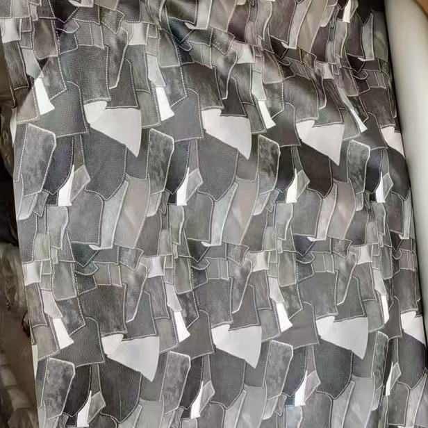 复古拼接仿真皮潮流元素毛底品质PVC人造革现货供应价格优惠