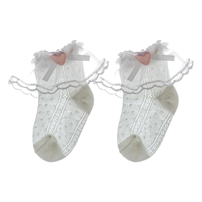 Calcetines de las nuevas muchachas calcetines ultrafinos del bebé calcetines de la malla del bebé del verano calcetines del cordón de los niños 0-1 años de edad calcetines de la princesa