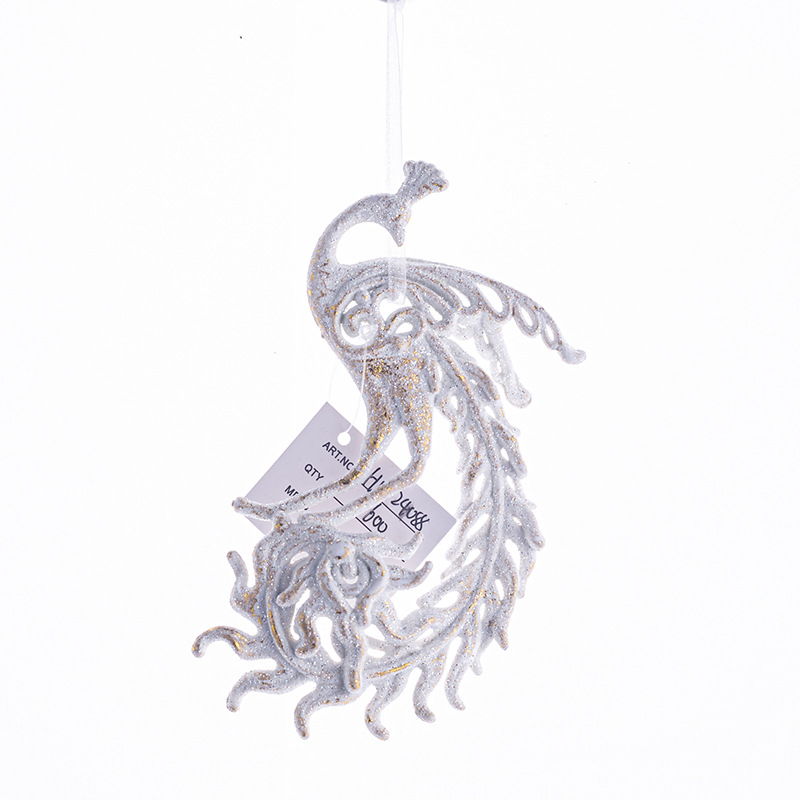 INS plástico personalizado oro rosa inglés celebración lema Navidad escena Pavo Real colgante mariposa libélula regalo al por mayor