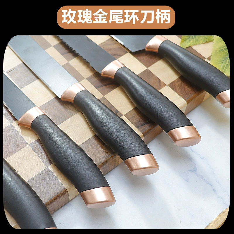 19-piece silicone kitchenware set, marble pattern with knife and holder, Nordic colors