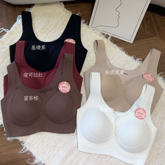 全固定宽肩带背心内衣女提拉大胸显小防走光美背防下垂运动文胸罩