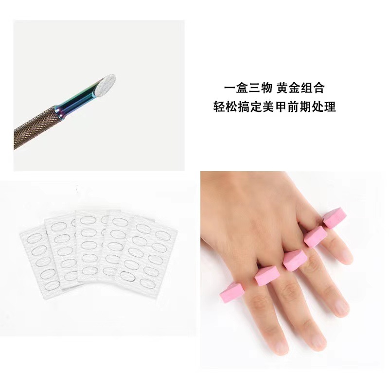 Kit de manicure de piel muerta pretratamiento de tres piezas Kit de herramientas de manicure de acero inoxidable