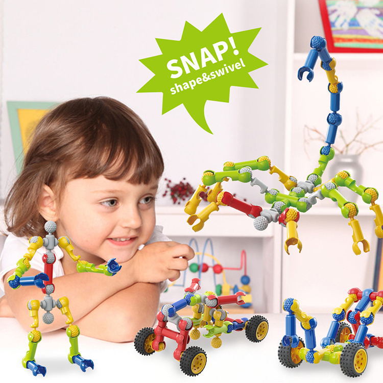 Cross-Border Assembly Building Skeleton Building Blocks Kidsren's Manual Brain Toys Desktop Game Assembly DIY Building Block Toys