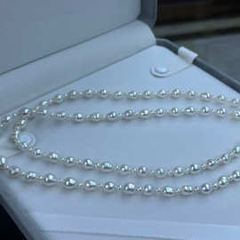 3-4 /6.5-7.5mm小米淡水珍珠巴洛克项链毛衣链衣服发饰配件串珠