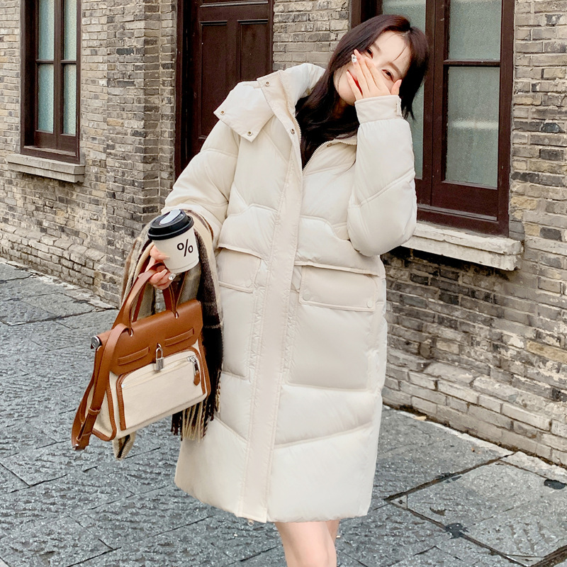 Ropa de algodón femenina larga sensación de diseño nicho abrigo de algodón caliente chaqueta de algodón holgada coreana 2024 nuevo abrigo de otoño y invierno image 8